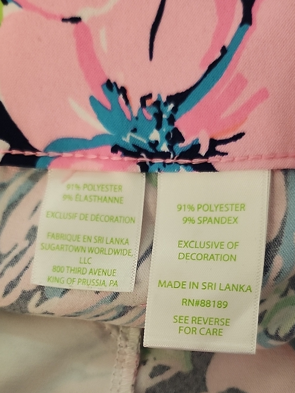 Lilly Pulitzer Luxletic Bettina UPF 50+ Navy Tall Order Bermuda Shorts Size 12 - Picture 16 of 16